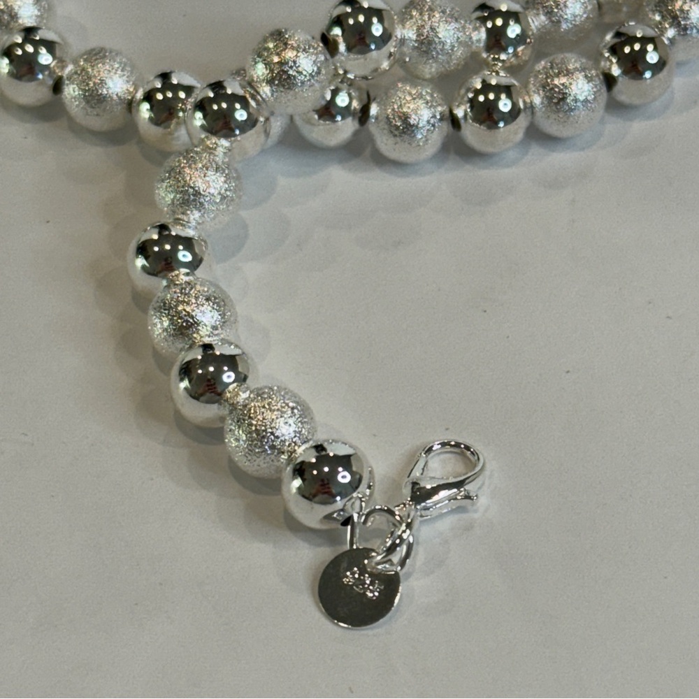 🆕 925 Sterling Silver Necklace Beads Balls 20 Inches 8MM Lobster Clasp 🆕 - Picture 5 of 10